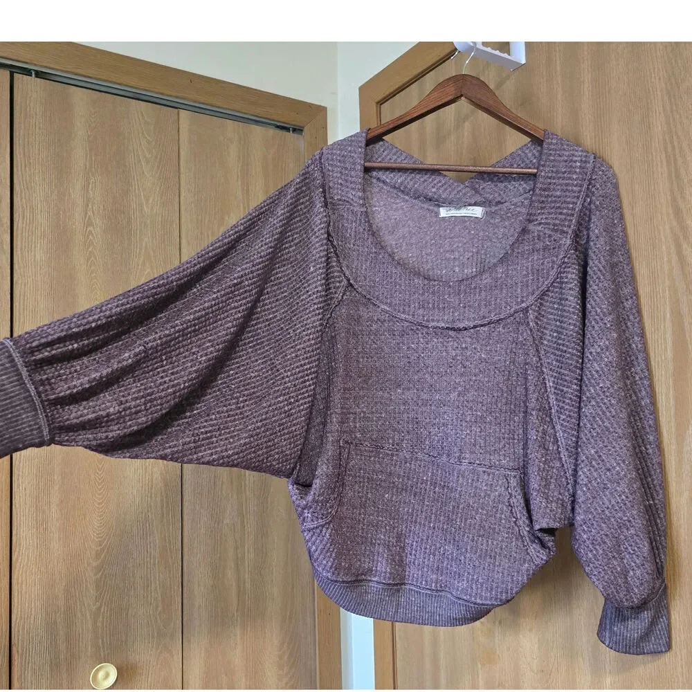 We The Free Free People West End Waffle Knit Thermal Pullover Sweater